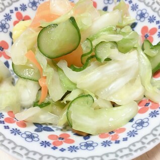 塩と味の素でキャベツと人参と胡瓜の浅漬け